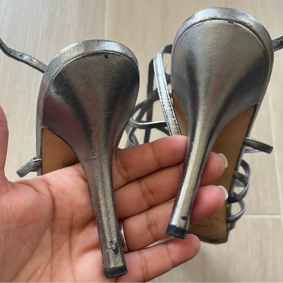 Via Spiga Liv Pewter heel Sandals Size 7 - Picture 4 of 7
